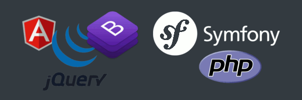 PHP Symfony, AngularJS jQuery, Bootstrap